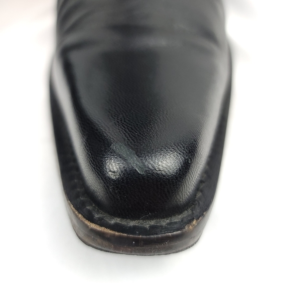 Cole Haan Lenox Leather Steel Toe Square Pull-On Tall Riding Boots US9-9.5 Black - Picture 10 of 12